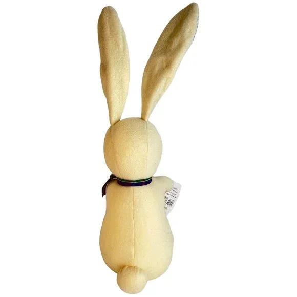 Hallmark Earsley Bunny Rabbit Plush Purple Check Ears Plaid Bow Felt 19” Toy VTG - Picture 5 of 9